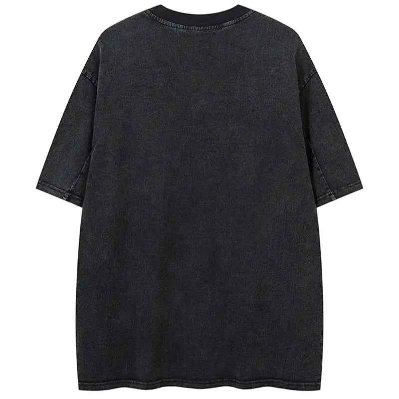 Y2K Oversized Cozy Grunge Patched Gothic T-Shirt