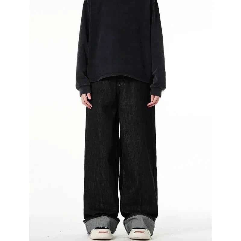 Vintage Black Gothic Oversize Hip Hop High Jeans