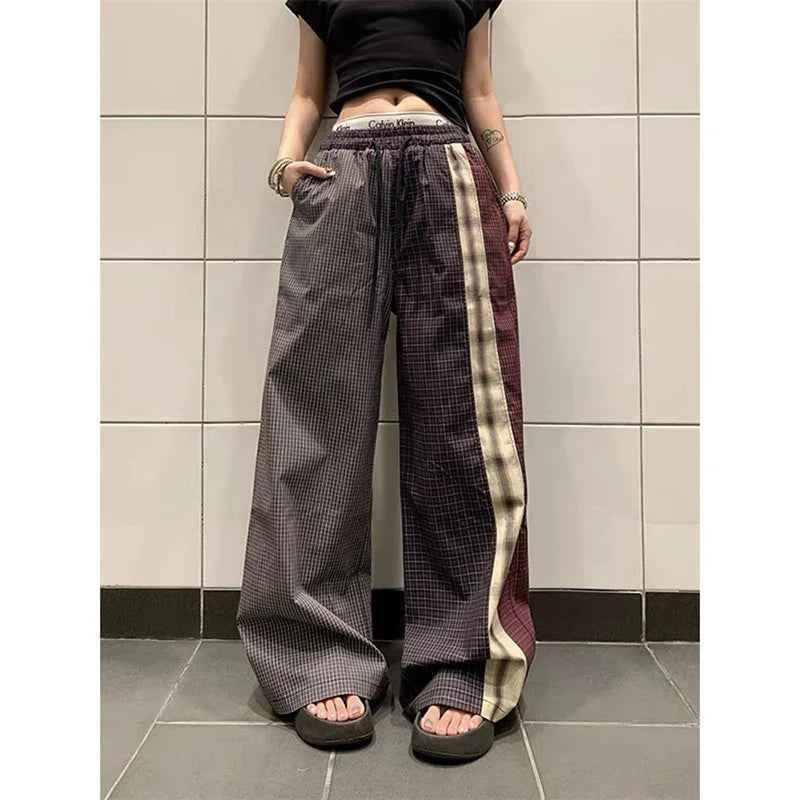 Effortless Y2K Plaid Oversized 2000s Style Sweatpants