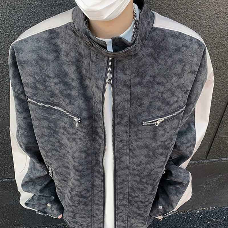 Retro Motorcycle Style Matte Leather Jacket