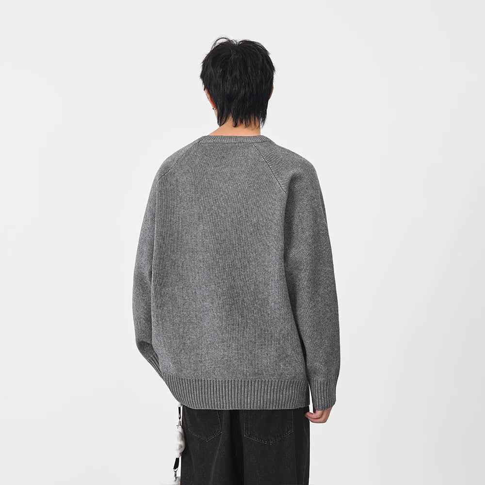Stylish Crew Neck Knitted Jumper Sweater