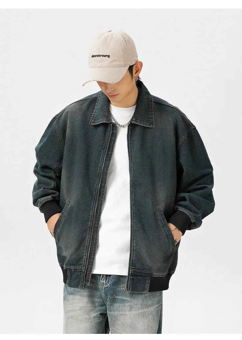 Fashionable Retro Stylish Zipper Splice Jacket