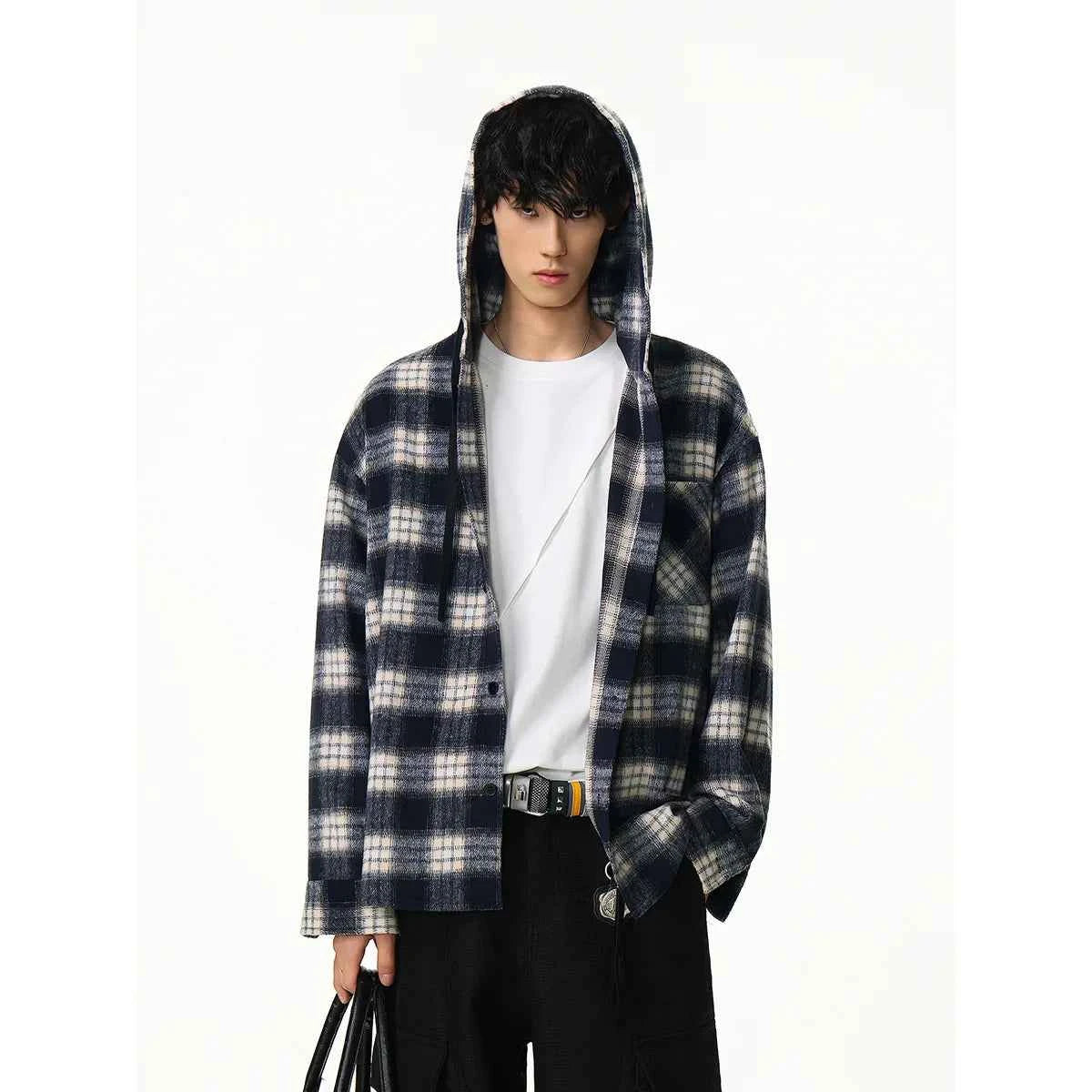 Signature Plaid Thick Casual Hooded Vintage Shirt
