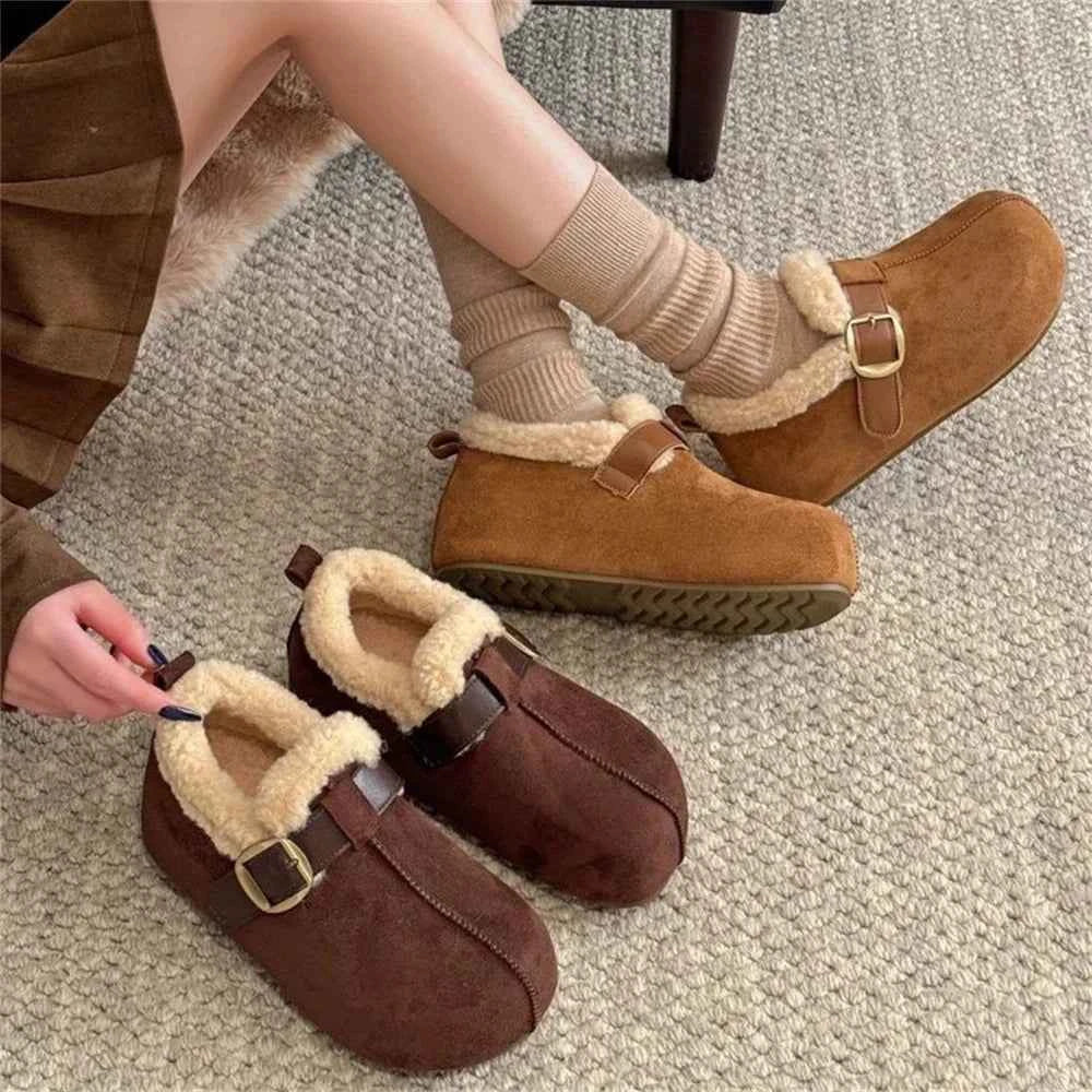 Cozy Faux Fur Loafers Flats Shoes
