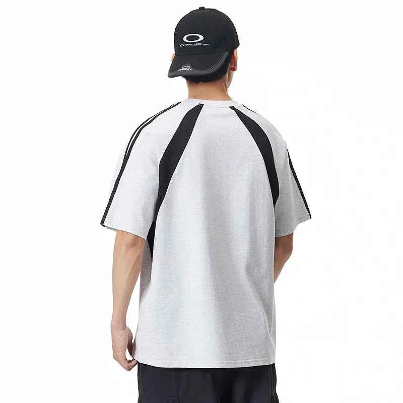 Casual Mesh Splice Printed Cityboy T-Shirt
