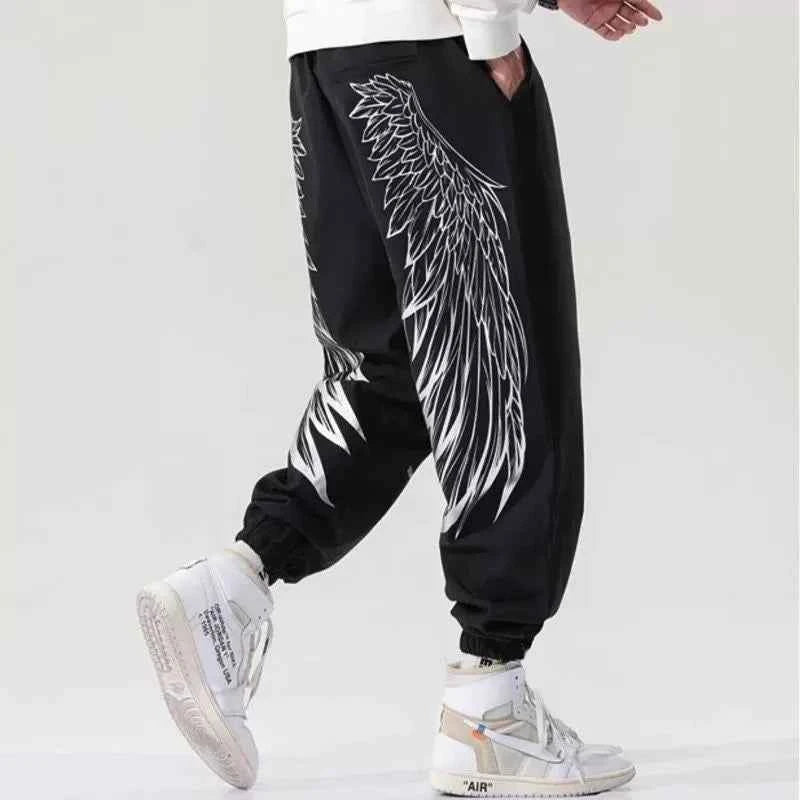 Retro Hip Hop Angel Wings Sweatpants