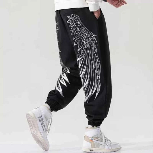 Retro Hip Hop Angel Wings Sweatpants