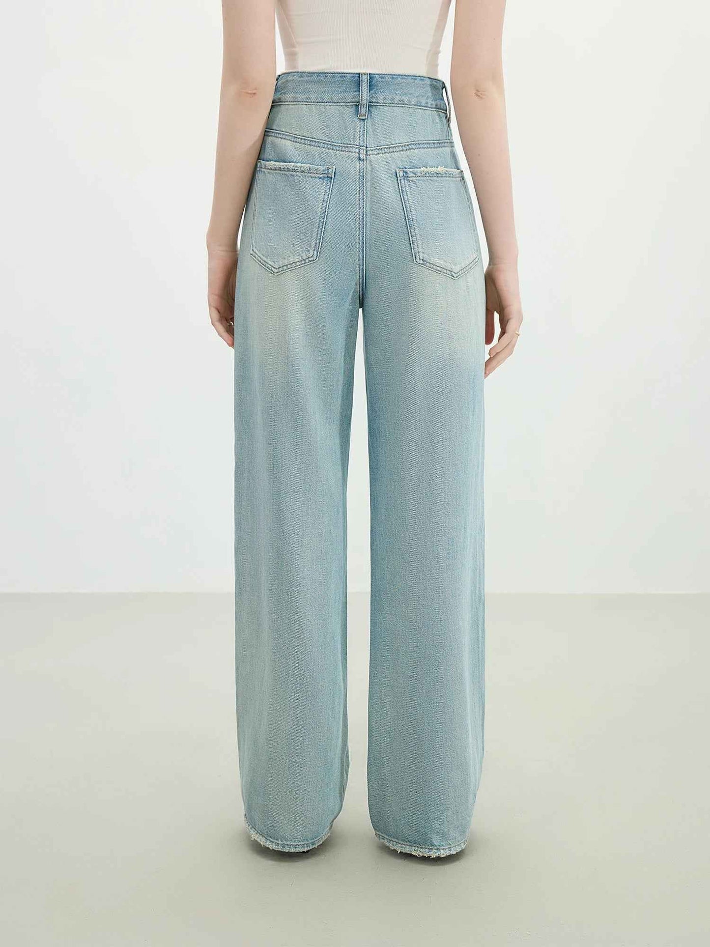 High Waist Distressed Slim Fit Jeans