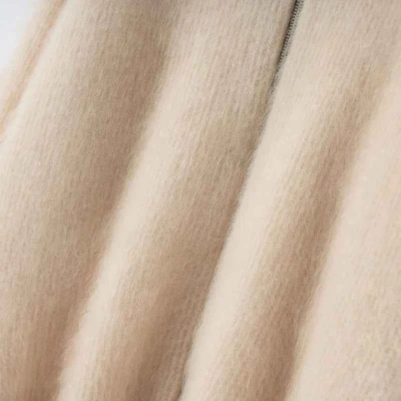 Plush Cashmere Zipper Knitwear Cardigan