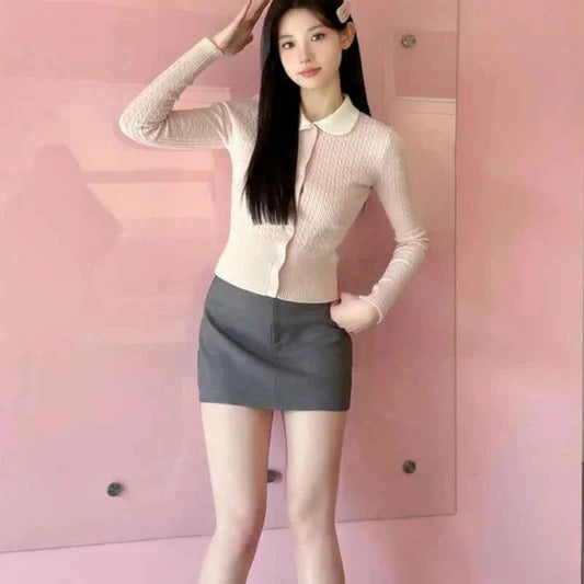 Women Vintage Autumn Elegant Knit Cardigan