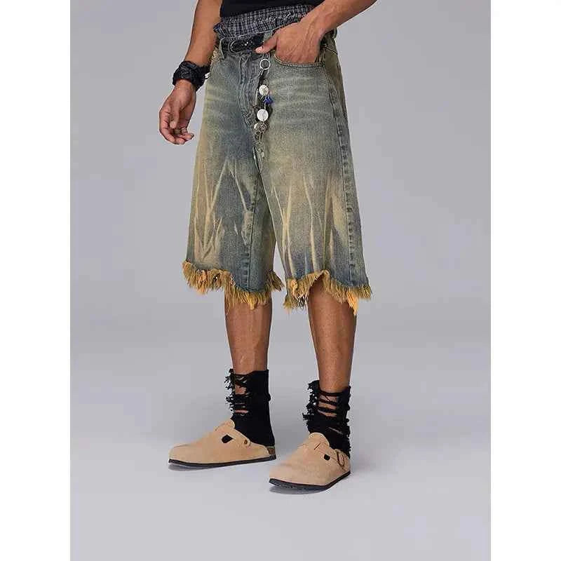 Blue Ripped American Denim Short