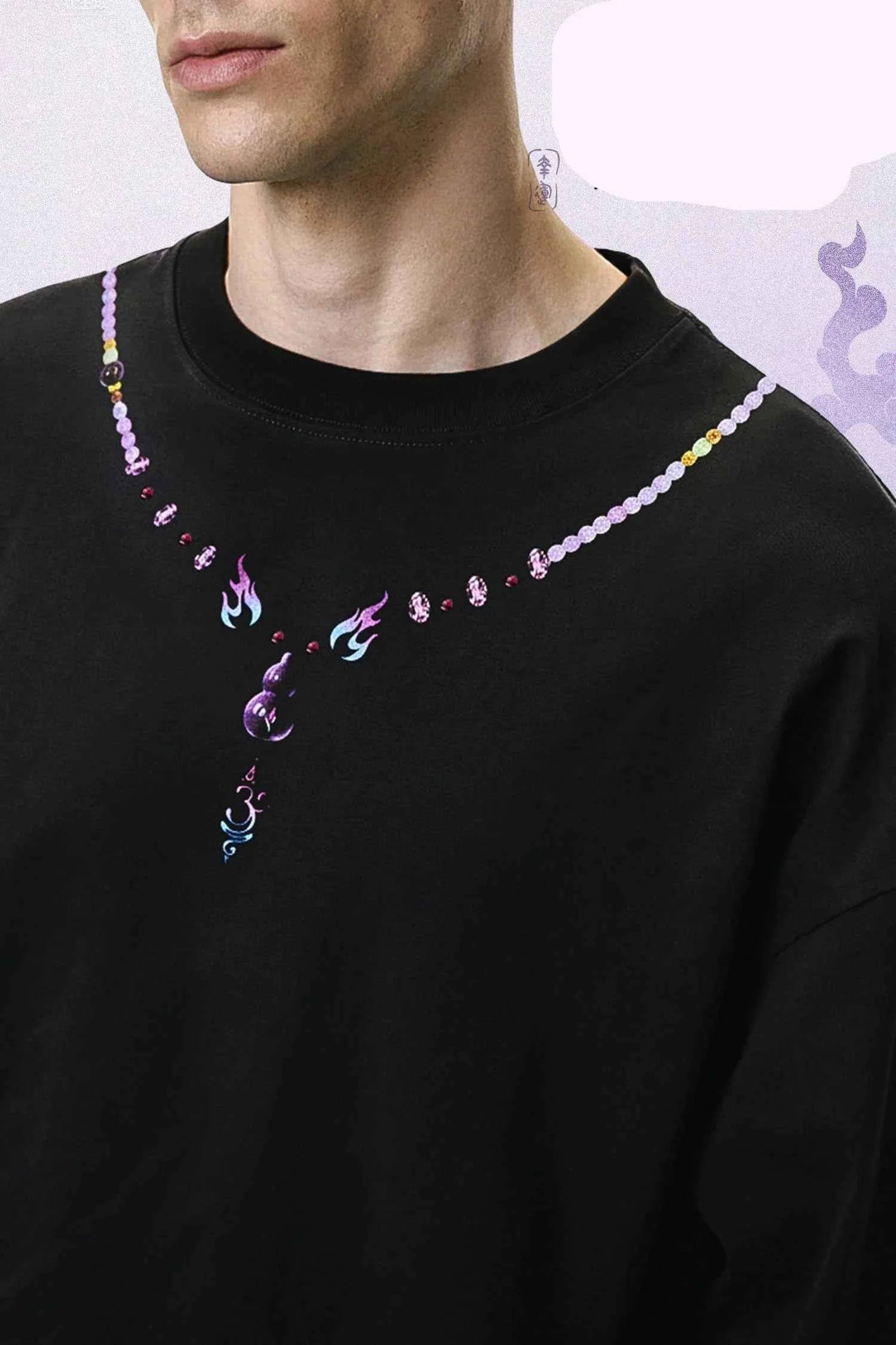 Lucky Gourd Embroidered Long Sleeve T-Shirt