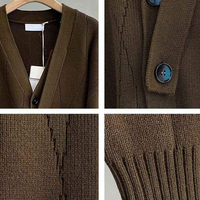 Men's Stylish Luxury Knitted Solid Color Cardigan