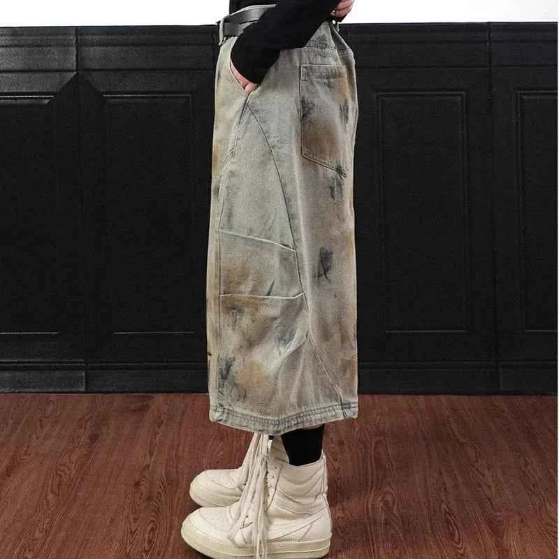 Vintage Washed High Street Dyed Wide Leg jorts