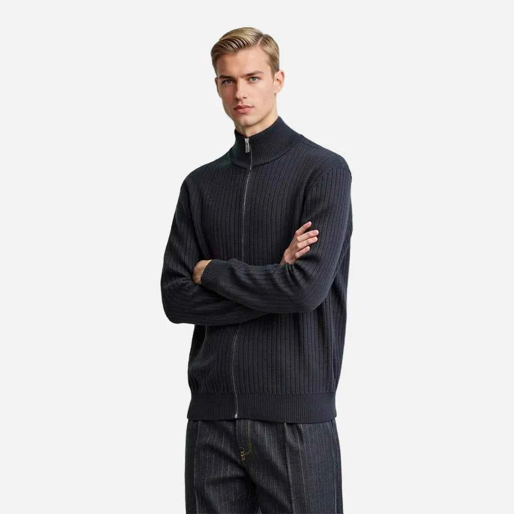 Retro Knitted Stand Collar Classic Cardigan