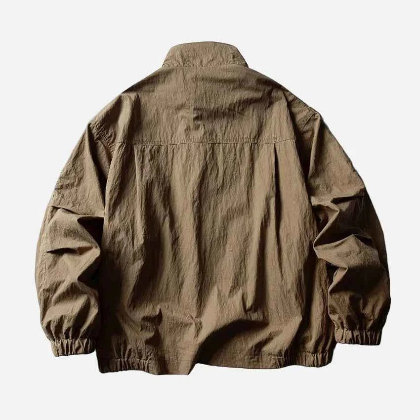 Lightweight Stand Collar Cargo Bomber Jacket