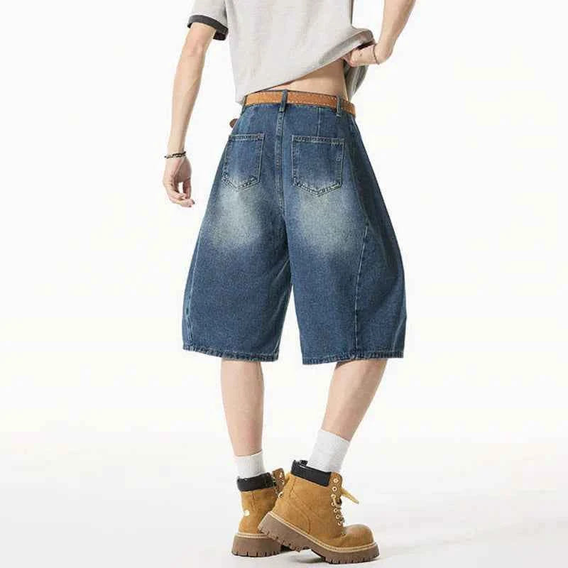 Gradient Washed Loose Casual Denim Short