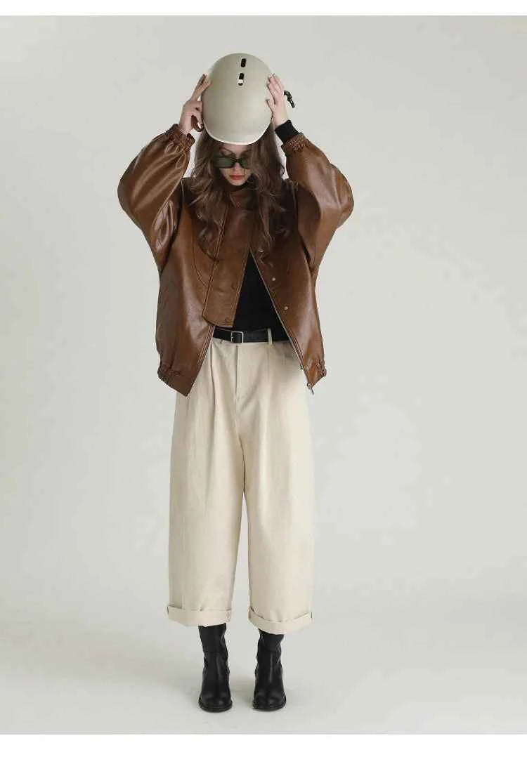 Luxury Oversized Faux Leather Jacket