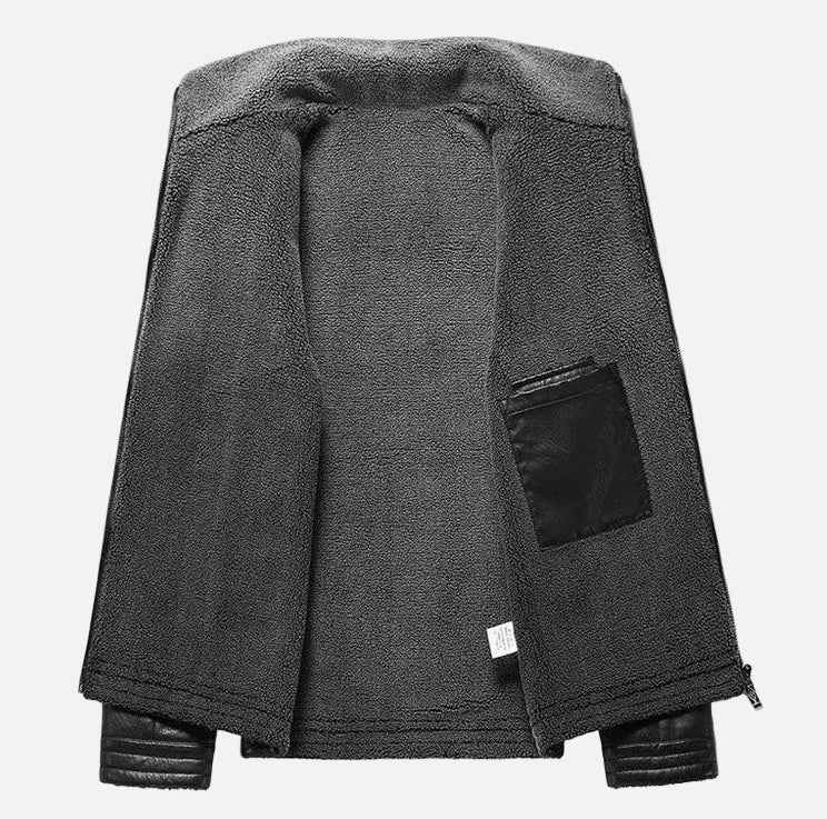 Luxury French Faux Fur Leather Jacket