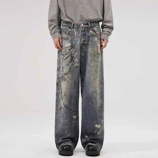 Y2K Chain Decoration Wide Leg Jeans