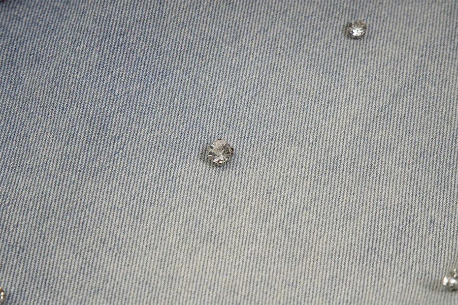 Rhinestone Denim Ripped Shorts