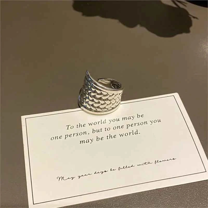 Women Sterling Silver Irregular Geometric Ring