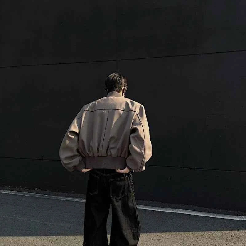Cool Trendy Oversized Stand Up Collar Jacket