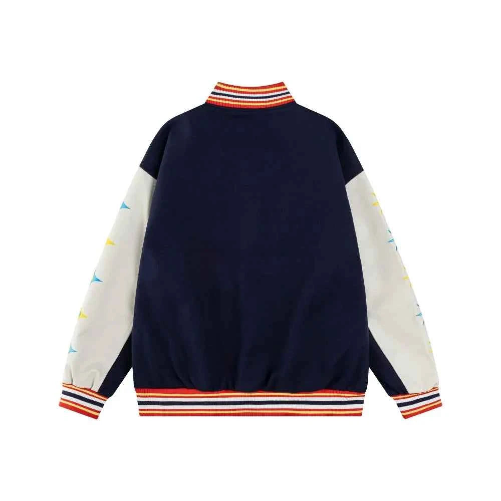 Retro Pu Letterman Embroidery Baseball Varsity Jacket
