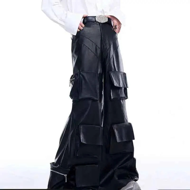 Darkwear Wide Leg PU Leather Pants