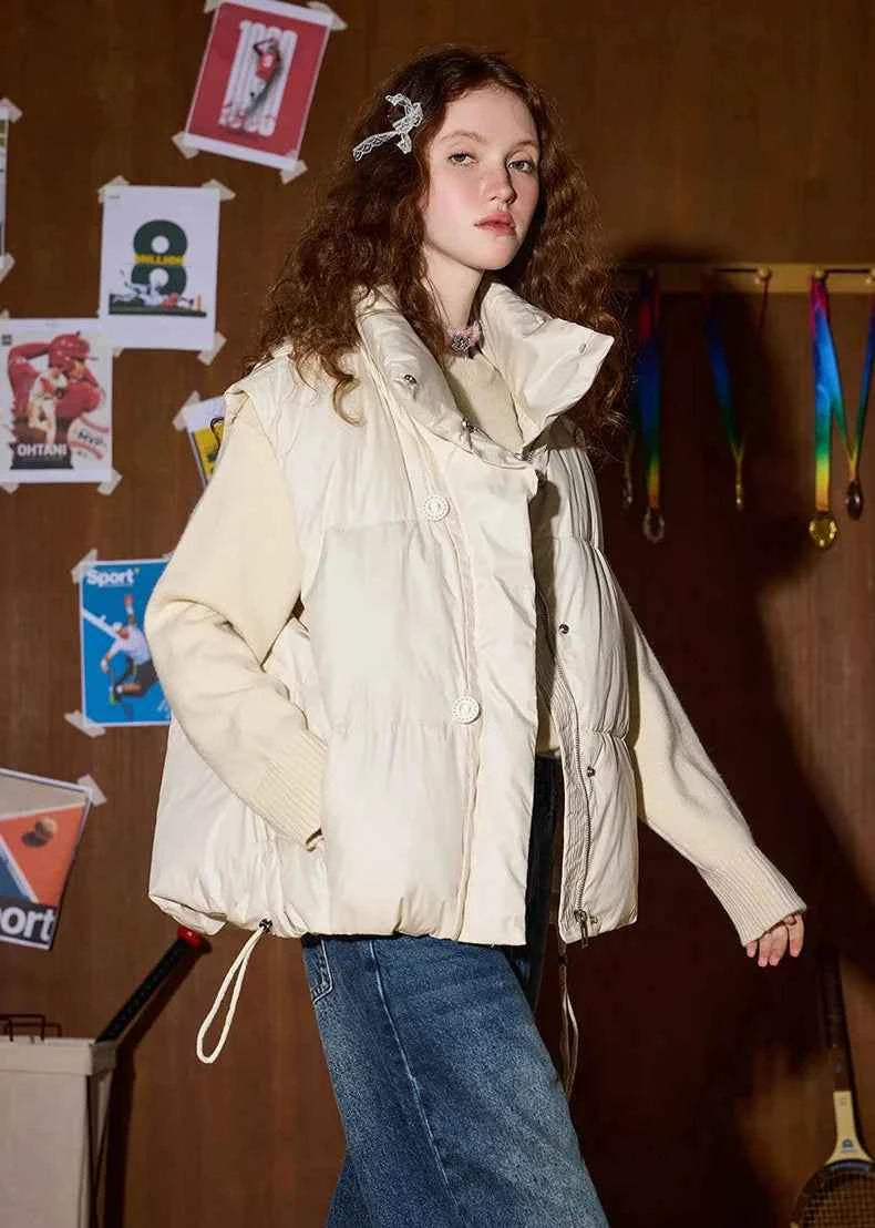 Spring Quilted Stand Collar Puffer Vest
