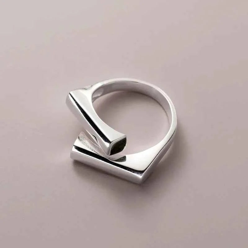Women Classic Minimalist Geometric Silver Cross Ring