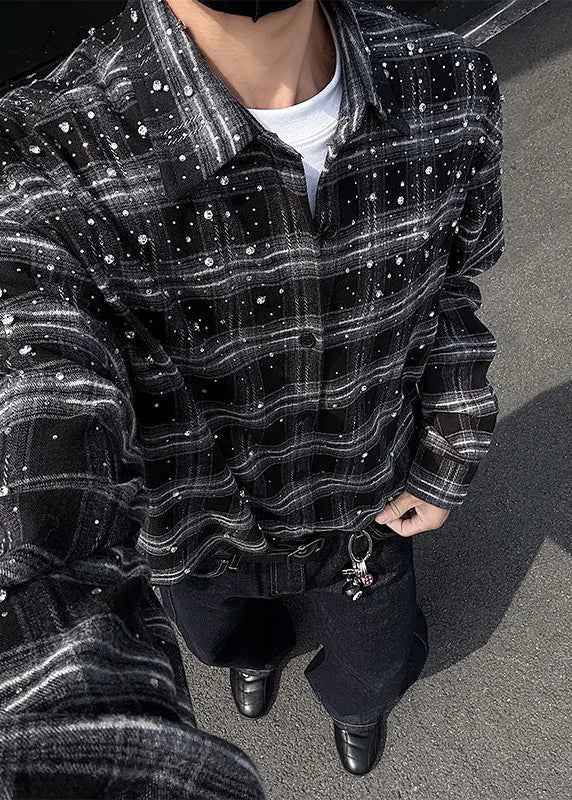 Breathable Starry Grid Long Sleeve Shirt