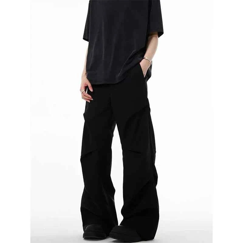 Streetwear Black Oversize Gothic Parachute Dance Pants
