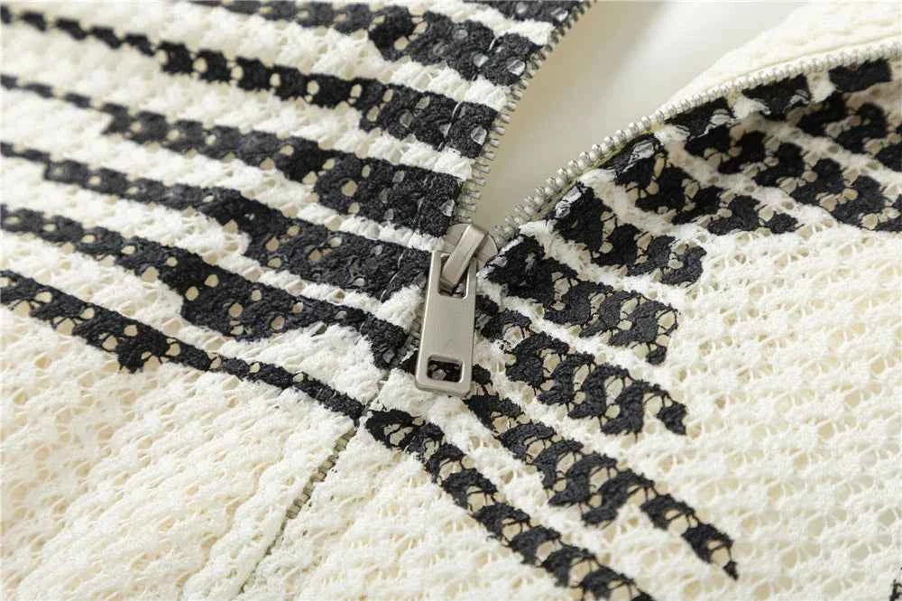 Lightweight Hip Hop Zip-Up Hooded Knitted Sweatshirt
