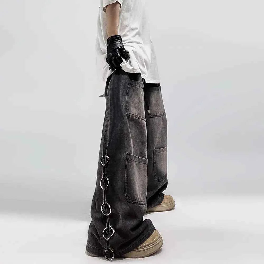Retro Baggy American Style Denim Wide Leg Jeans