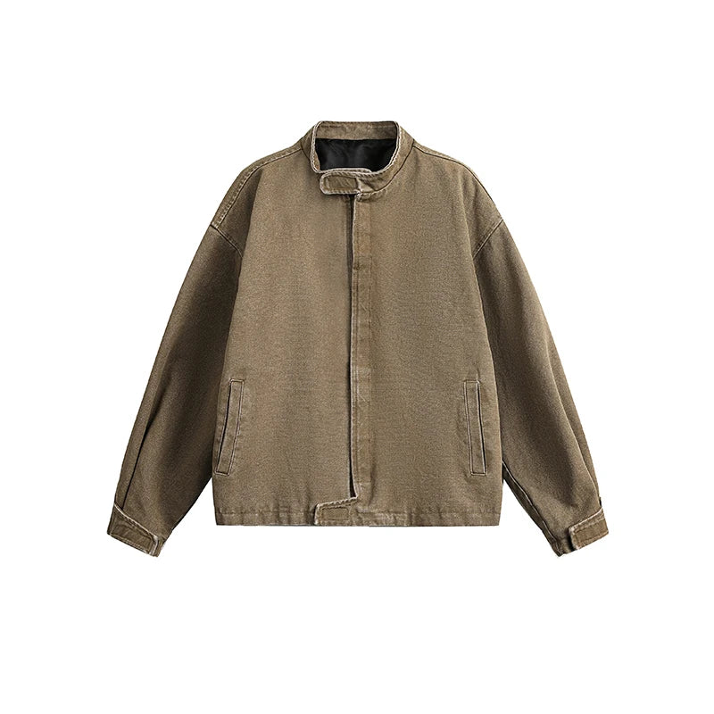 Plain Color Cropped Jacket