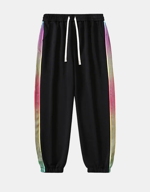 Rainbow Color Stripe Jogger Pants