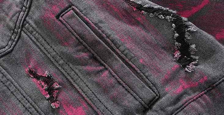 Gothic Stylish Graffiti Distressed Denim Jacket