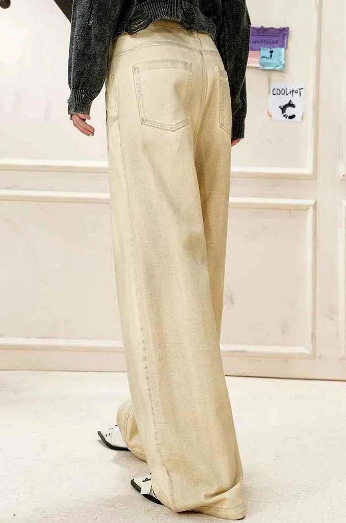 Plush High Waist Hip Hop Straight Leg Jeans