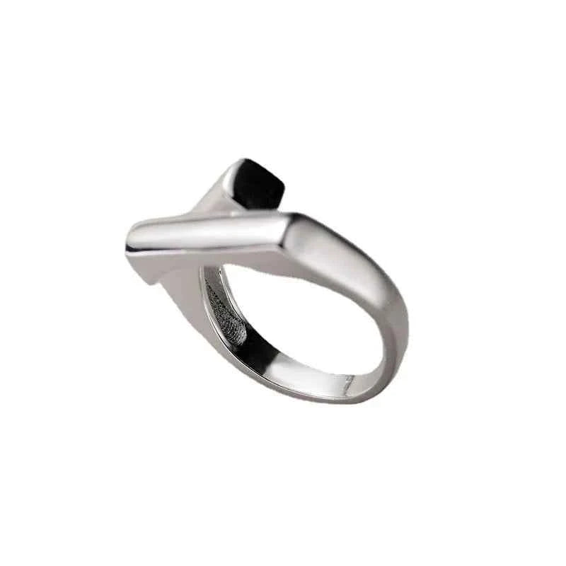 Women Classic Minimalist Geometric Silver Cross Ring