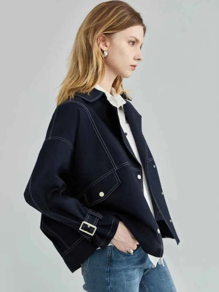 Women Loose Vintage Safari Style Jacket