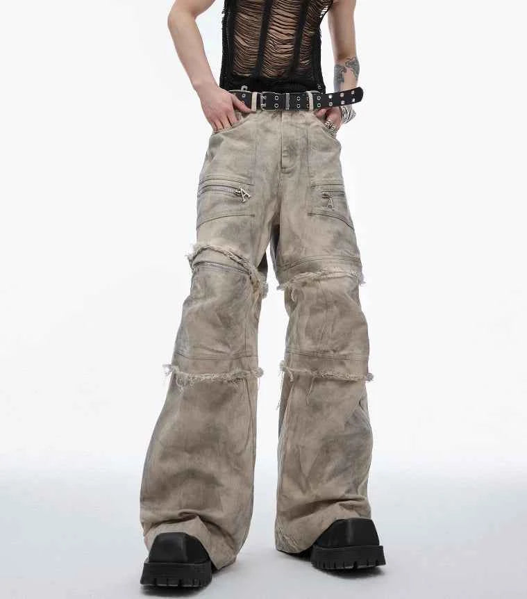 Vintage American Style Zipper Jeans