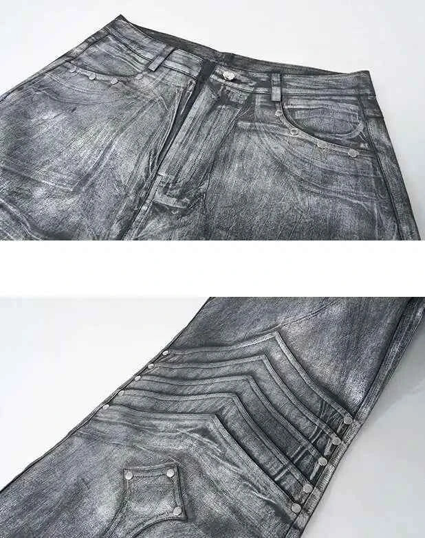 Mens Breathable High-Quality Wide Leg Jeans