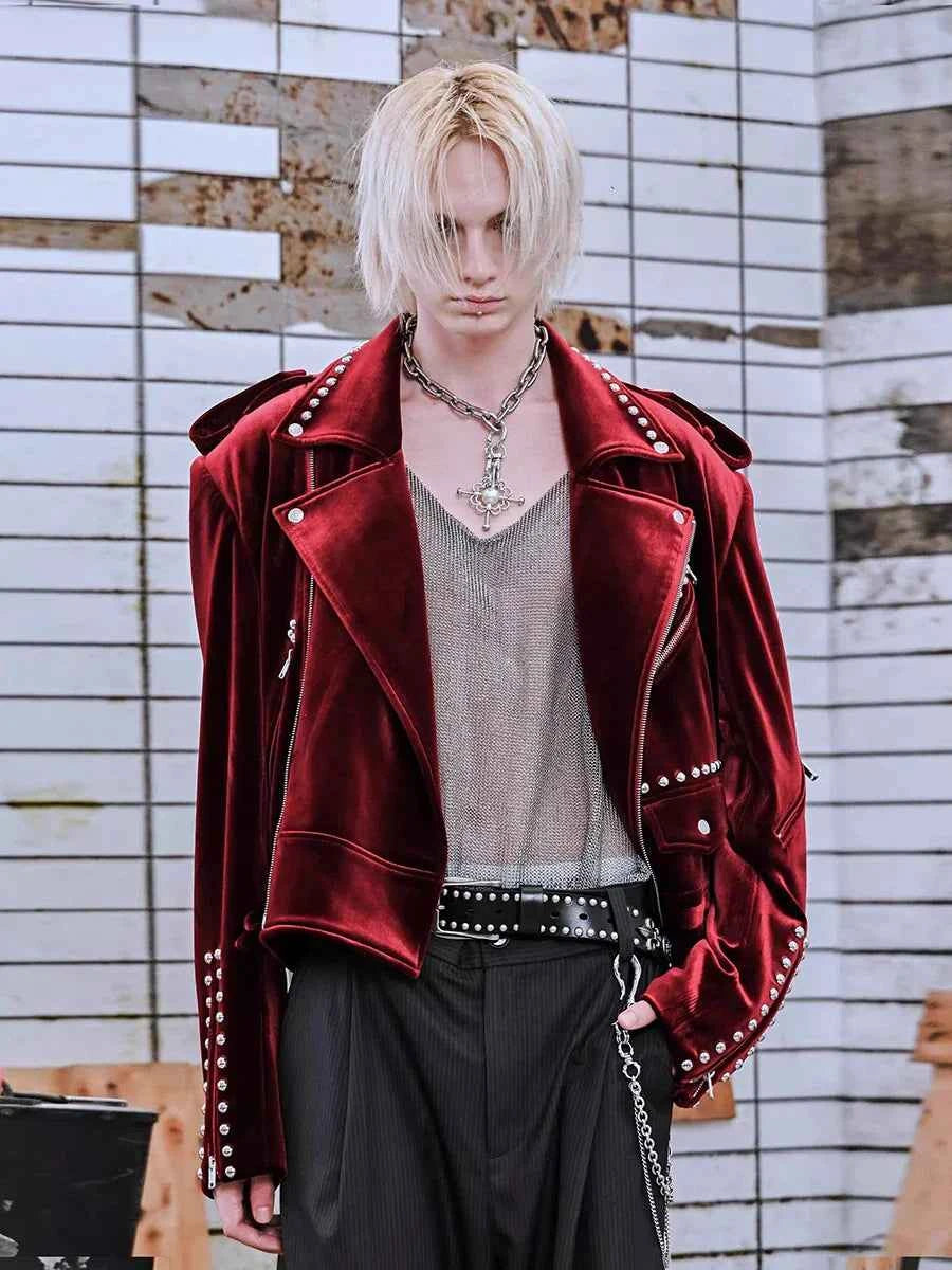 Luxury Soft Velvet Moto Biker Zipper Jacket