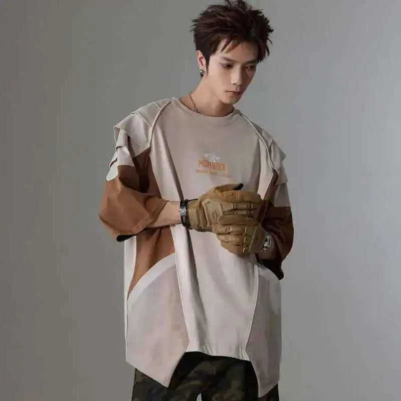 Bold Deconstructed Color Block T-Shirt