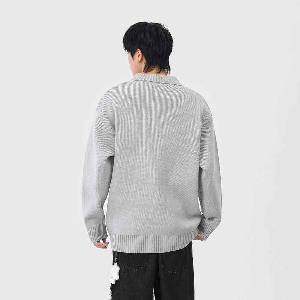 Comfortable Ribbed Knit Half Zipper Sweater