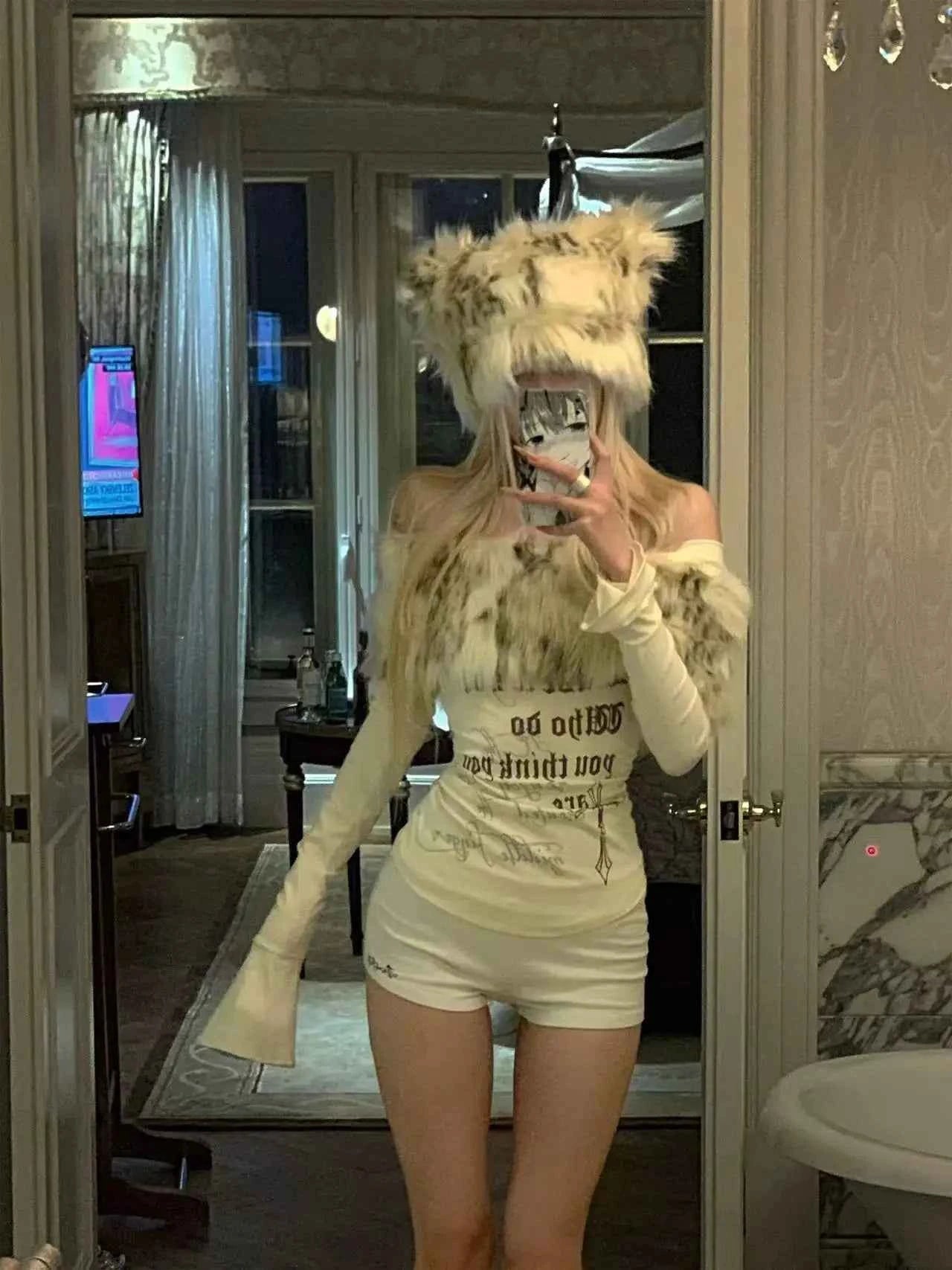 Sexy Letter Print Slash Neck T-Shirt