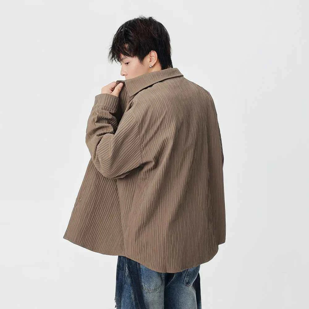 Y2K Vertical Striped Casual Long Sleeve Shirt