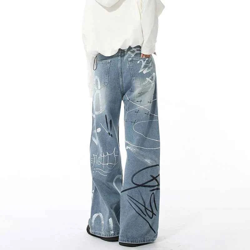 Essential Hand-Painted Scrawl Denim Jeans