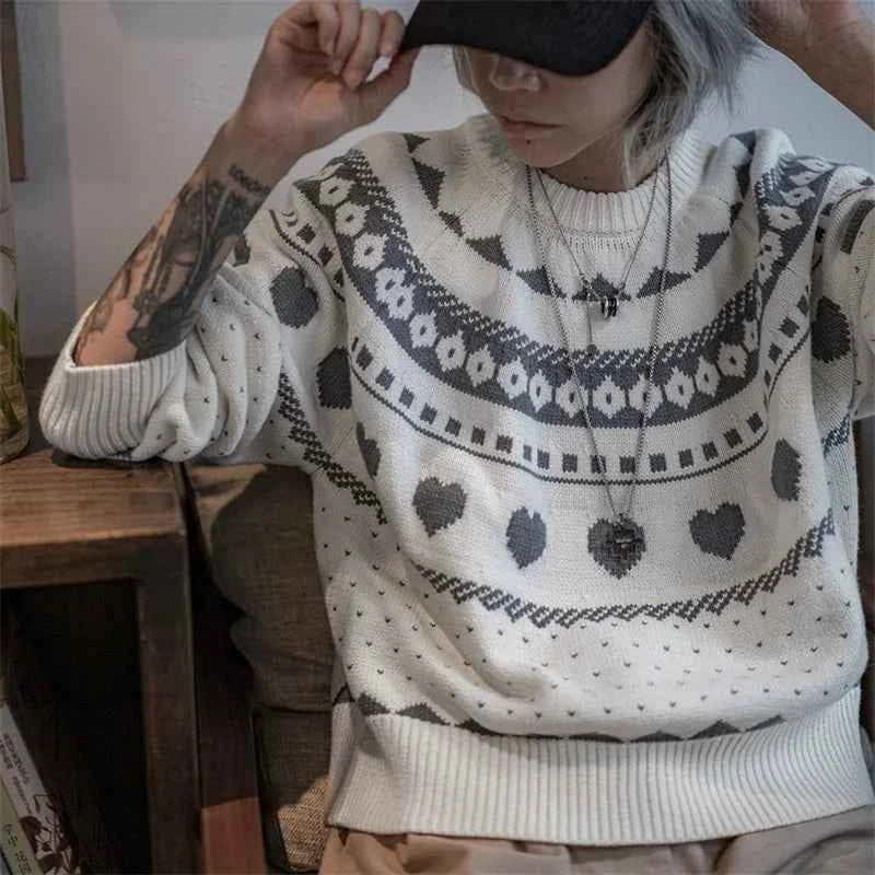 Men's Casual Fair Isle Knit Sweater